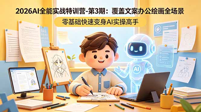 2026AI全能实战特训营-第3期：覆盖文案办公绘画全场景 零基础快速变身AI实操高手-源创文化-衍智堂