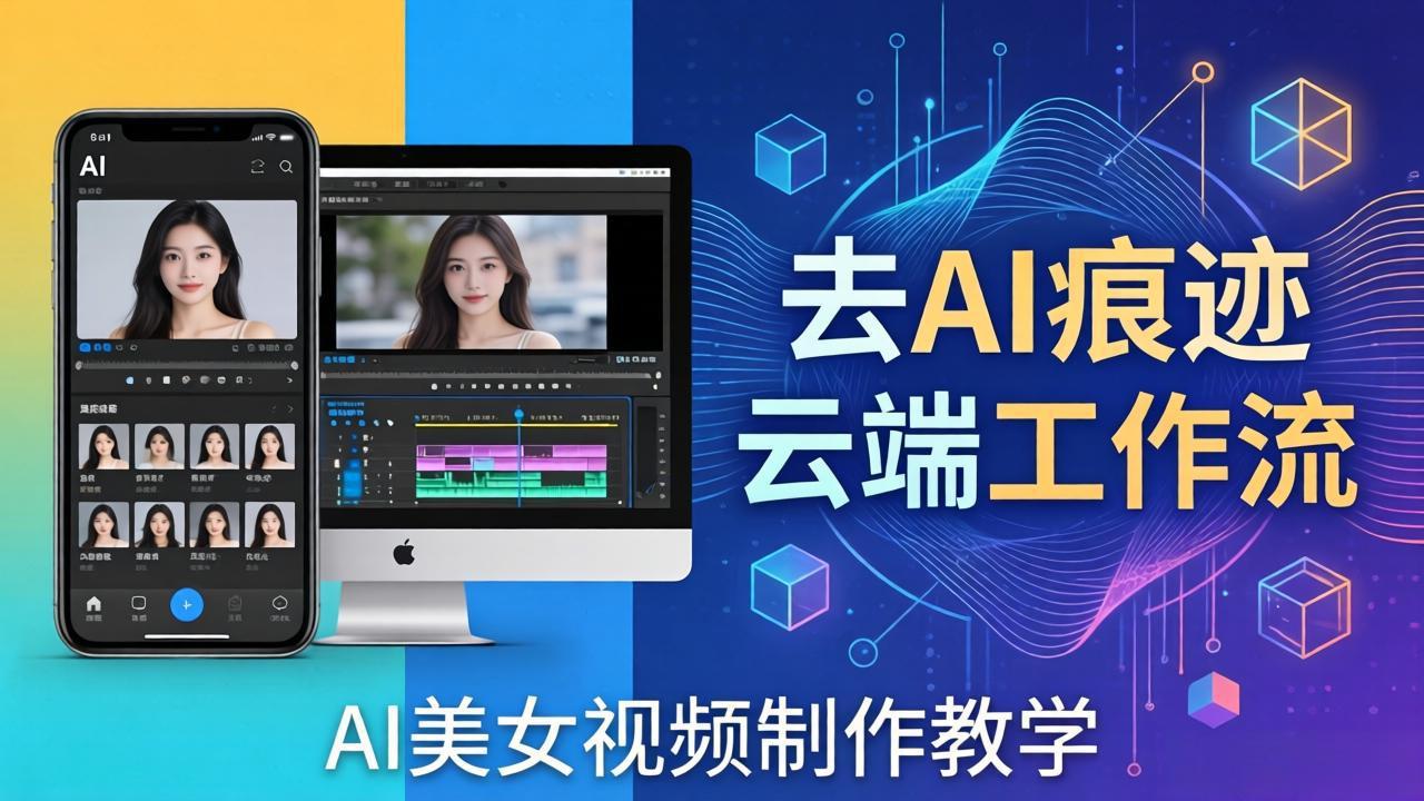 AI美女视频制作教学：去AI痕迹，云端工作流出图，手机电脑均可，不需要配置-源创文化-衍智堂