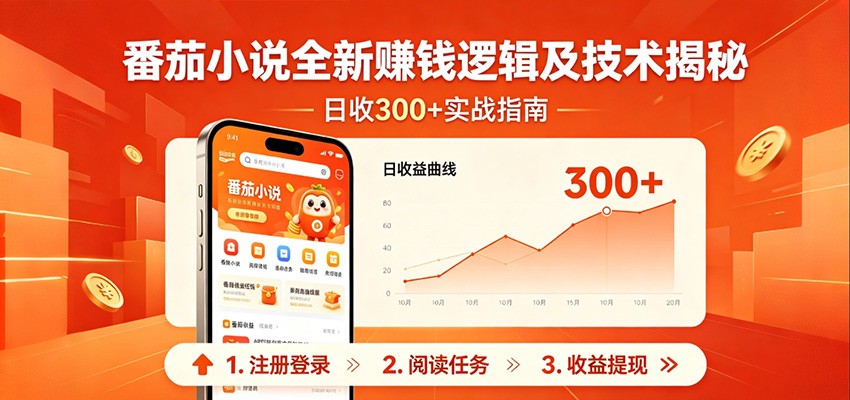 番茄小说全新赚钱逻辑及技术日收300+,小白新书皆可做!无脑赚就行了!-源创文化-衍智堂