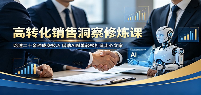 高转化销售洞察修炼课：吃透二十余种成交技巧，借助AI赋能轻松打造走心文案-源创文化-衍智堂