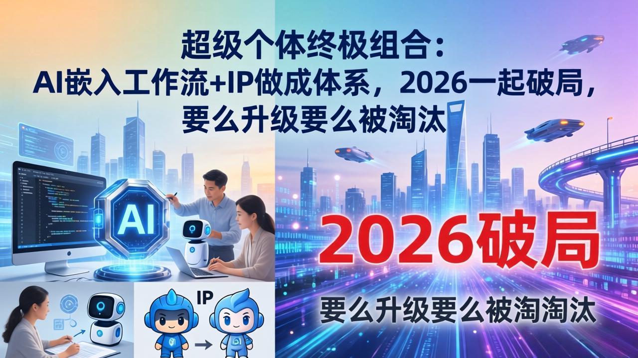 超级个体终极组合:AI嵌入工作流+IP做成体系,2026一起破局,要么升级要么被淘汰-源创文化-衍智堂