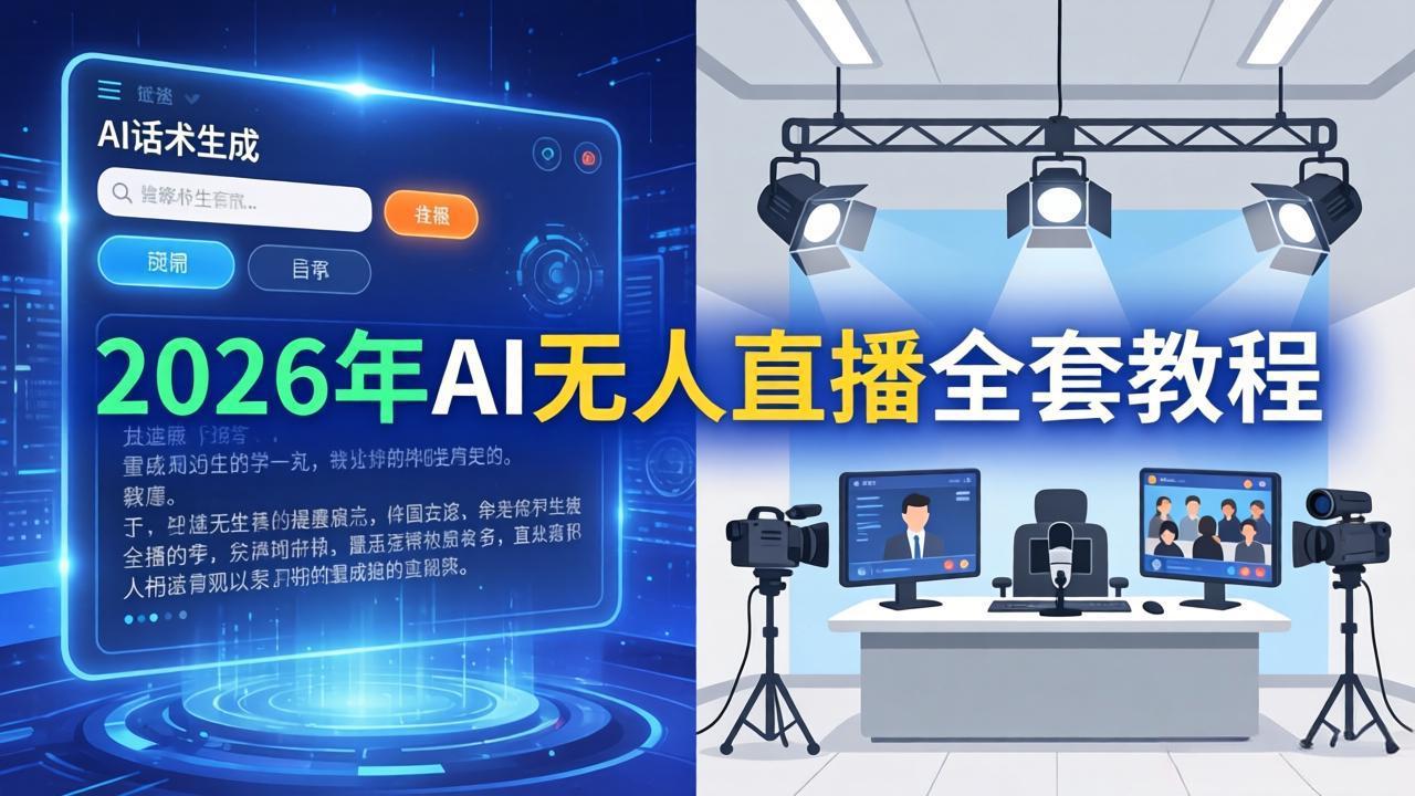 2026年AI无人直播全套教程：OBS安装+软件配置+直播间搭建+话术生成+一键开播实操-源创文化-衍智堂