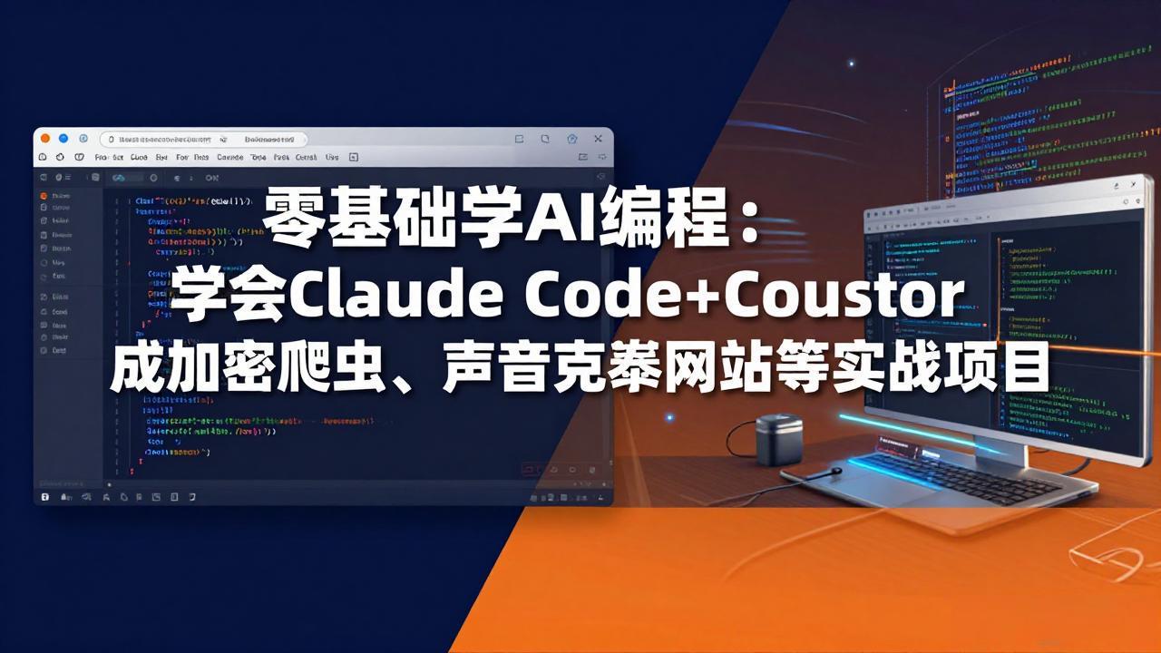 零基础学AI编程：学会Claude Code+Cursor完成加密爬虫、声音克隆网站等实战项目-源创文化-衍智堂