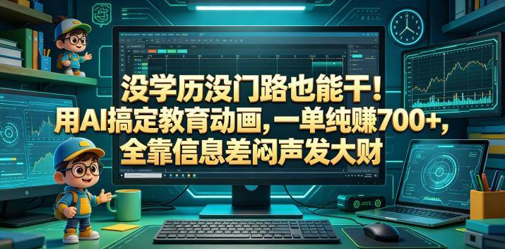 没学历没门路也能干！用AI搞定教育动画，一单纯賺700+，全靠信息差闷声发大财【揭秘】-源创文化-衍智堂