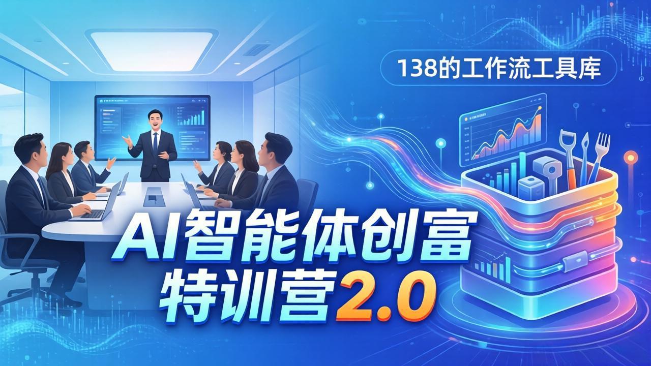 AI智能体创富训练营2.0：3天闭门直播+视频课+工具库，从0到1搭建智能体附138个工作流-源创文化-衍智堂
