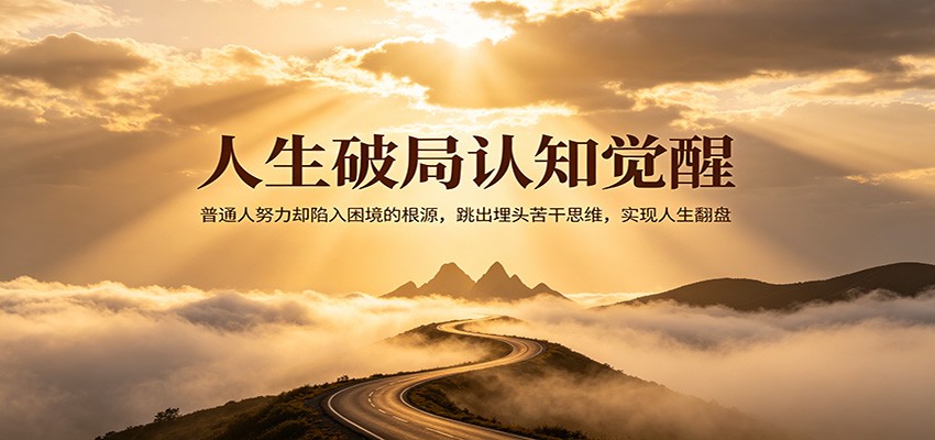 人生破局认知觉醒，普通人努力却陷入困境的根源，跳出埋头苦干思维，实现人生翻盘-源创文化-衍智堂