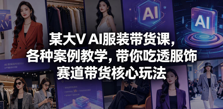 某大V AI服装带货课，各种案例教学，带你吃透服饰赛道带货核心玩法-源创文化-衍智堂