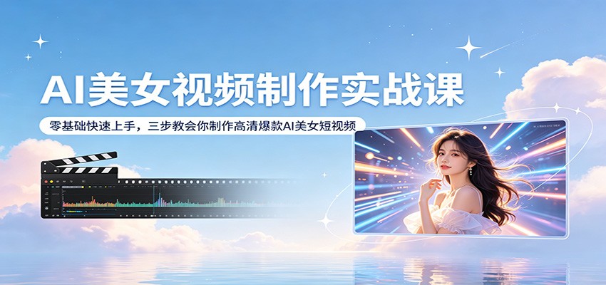 AI美女视频制作实战课：零基础快速上手，三步教会你制作高清爆款AI美女短视频-源创文化-衍智堂