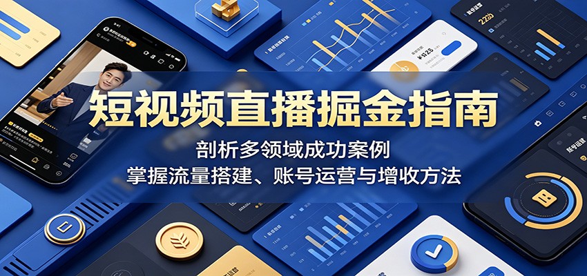 短视频直播掘金指南：剖析多领域成功案例，掌握流量搭建、账号运营与增收方法-源创文化-衍智堂
