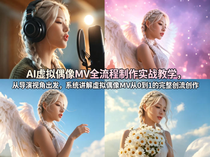 AI虚拟偶像MV全流程制作实战教学，从导演视角出发，系统讲解虚拟偶像MV从0到1的完整创作流程-源创文化-衍智堂