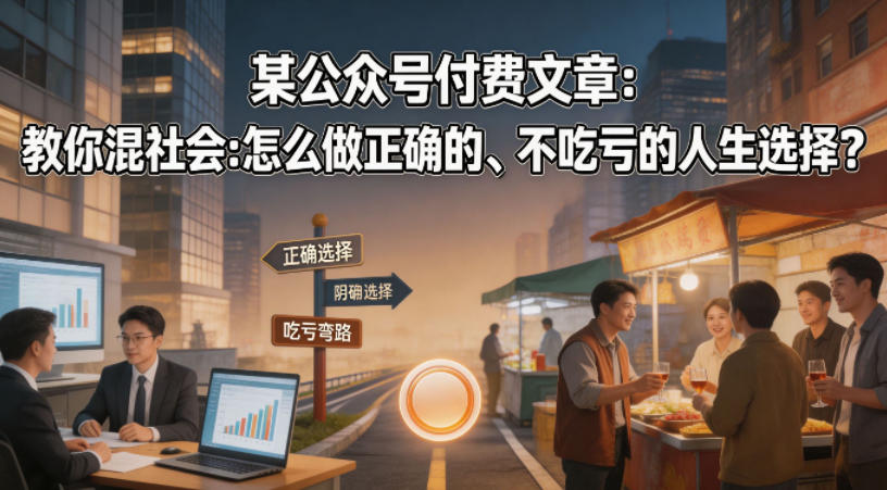 某公众号付费文章：教你混社会：怎么做正确的、不吃亏的人生选择？-源创文化-衍智堂