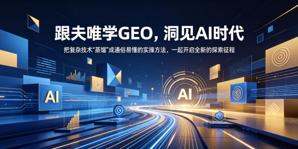 跟夫唯学GEO，洞见AI时代，把复杂技术“蒸馏”成通俗易懂的实操方法，一起开启全新的探索征程-源创文化-衍智堂
