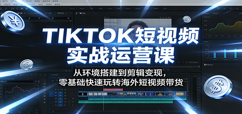 TIKTOK短视频实战运营课：从环境搭建到剪辑变现，零基础快速玩转海外短视频带货-源创文化-衍智堂