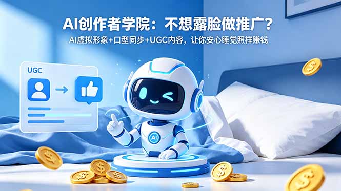 AI创作者学院：不想露脸做推广？AI虚拟形象+口型同步+UGC内容，让你安心睡觉照样赚钱-源创文化-衍智堂