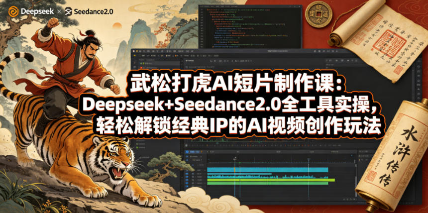 武松打虎AI短片制作课：Deepseek+Seedance2.0全工具实操，轻松解锁经典IP的AI视频创作玩法-源创文化-衍智堂