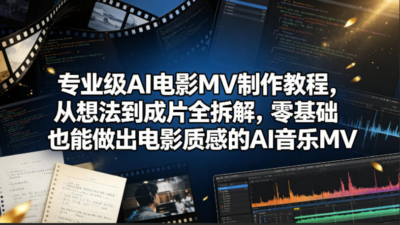 专业级AI电影MV制作教程，从想法到成片全拆解，零基础也能做出电影质感的AI音乐MV-源创文化-衍智堂