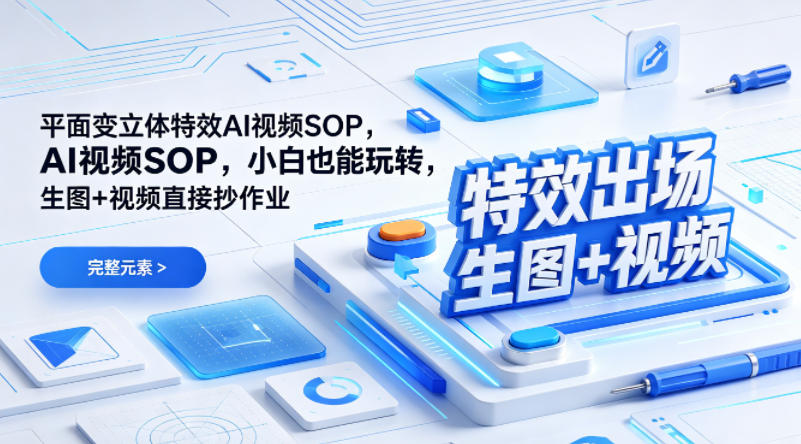 (特效出场)平面变立体特效AI视频SOP,小白也能玩转,生图+视频直接抄作业-源创文化-衍智堂