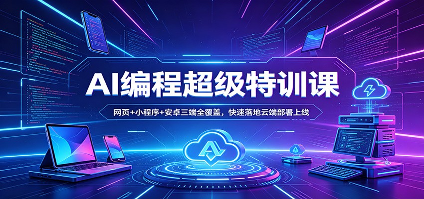 AI编程超级特训课：网页+小程序+安卓三端全覆盖，快速落地云端部署上线-源创文化-衍智堂