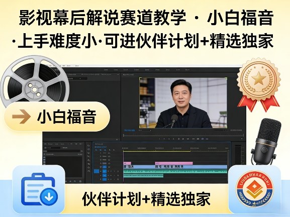 某大佬的影视幕后解说赛道教学，小白福音，上手难度小，可进伙伴计划+精选独家-源创文化-衍智堂