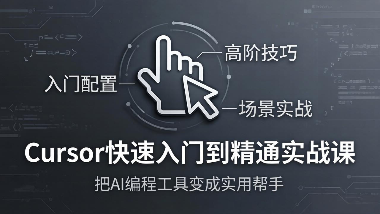 Cursor快速入门到精通实战课：入门配置+高阶技巧+场景实战，把AI编程工具变成实用帮手-源创文化-衍智堂