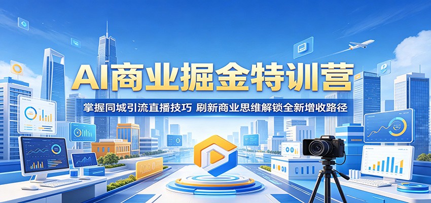 AI商业掘金特训营：掌握同城引流直播技巧，刷新商业思维解锁全新增收路径-源创文化-衍智堂