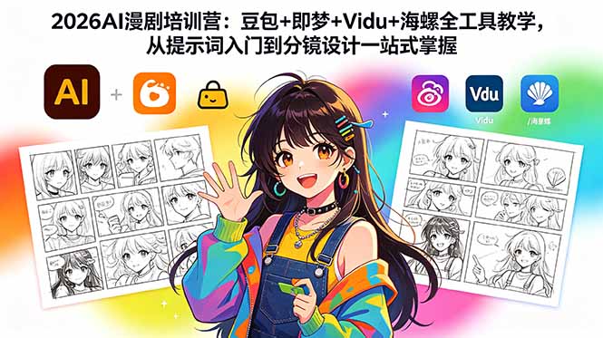 2026AI漫剧培训营：豆包+即梦+Vidu+海螺全工具教学，从提示词入门到分镜设计一站式掌握-源创文化-衍智堂