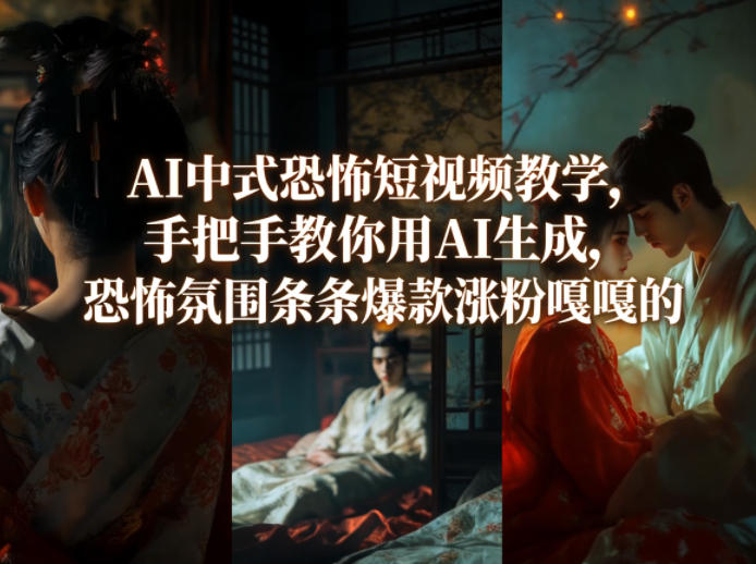 AI中式恐怖短视频教学，手把手教你用AI生成，恐怖氛围条条爆款涨粉嘎嘎的-源创文化-衍智堂