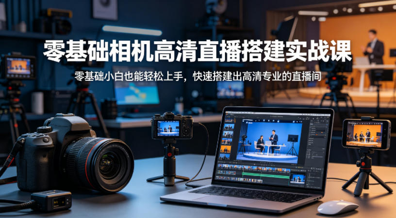 零基础相机高清直播间搭建实战课，小白也能轻松上手，快速搭建出高清专业的直播间-源创文化-衍智堂