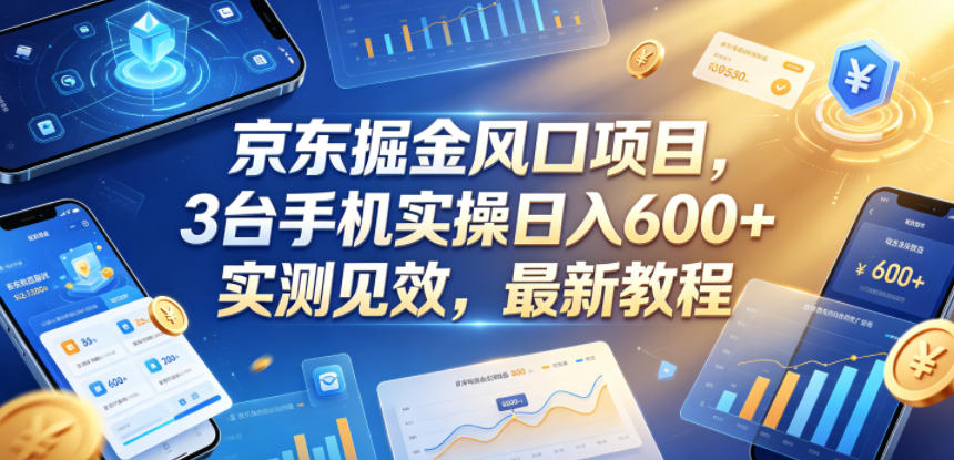 京东掘金风口项目，3台手机实操日入600+，实测见效，最新教程【揭秘】-源创文化-衍智堂