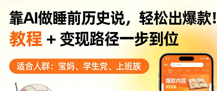 靠AI做睡前历史解说，轻松出爆款！教程+变现路径一步到位，单个视频收益1K+【揭秘】-源创文化-衍智堂