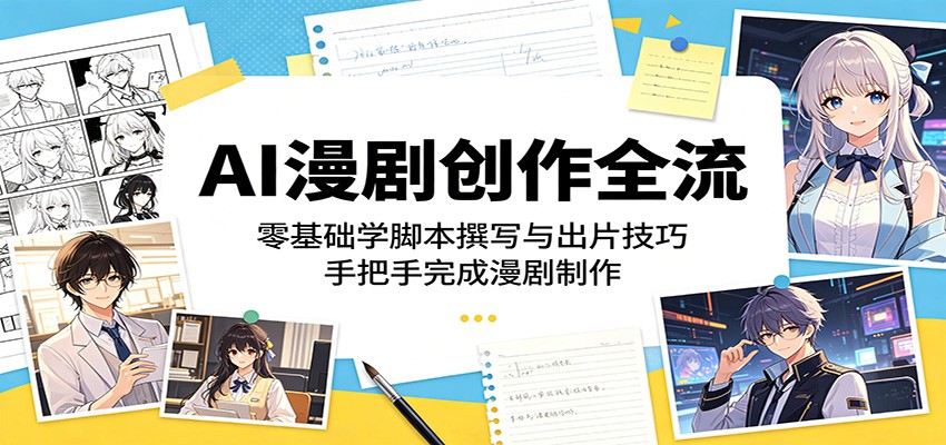 AI漫剧创作全流程：零基础学脚本撰写与出片技巧，手把手完成漫剧制作-源创文化-衍智堂