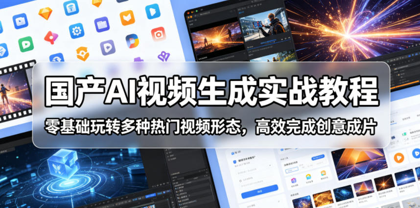 国产AI视频生成实战教程，零基础玩转多种热门视频形态，高效完成创意成片-源创文化-衍智堂