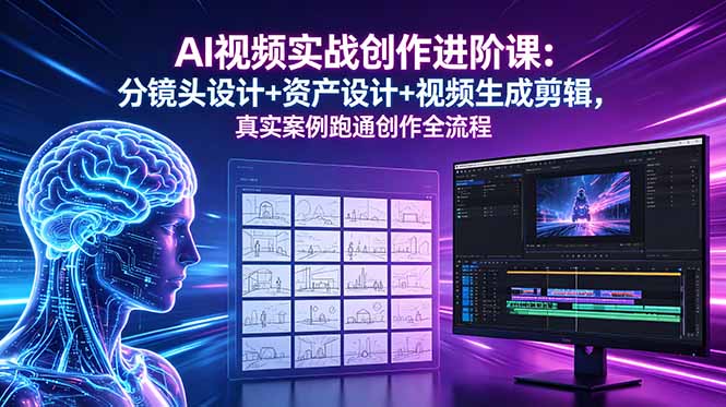 AI视频实战创作进阶课：分镜头设计+资产设计+视频生成剪辑，真实案例跑通创作全流程-源创文化-衍智堂