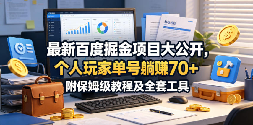 最新百度掘金项目大公开，个人玩家单号躺賺70+，附保姆级教程及全套工具【揭秘】-源创文化-衍智堂