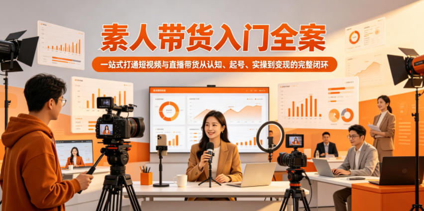 素人带货入门全案，一站式打通短视频与直播带货从认知、起号、实操到变现的完整闭环-源创文化-衍智堂