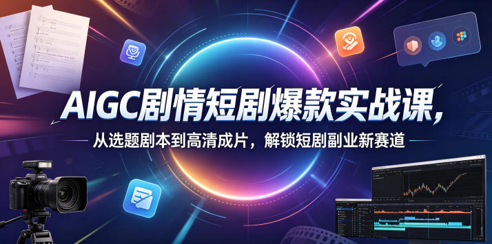 AIGC剧情短剧爆款实战课，从选题剧本到高清成片，解锁短剧副业新赛道-源创文化-衍智堂