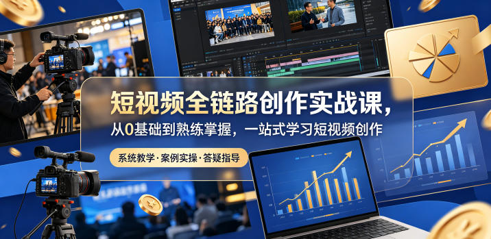 短视频全链路创作实战课，从0基础到熟练掌握，一站式学习短视频创作-源创文化-衍智堂