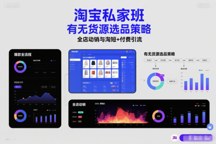 淘宝私家班，有无货源选品策略，高成功率爆款全流程打法，全店动销与淘短+付费引流(更新2026年5月22日)-源创文化-衍智堂