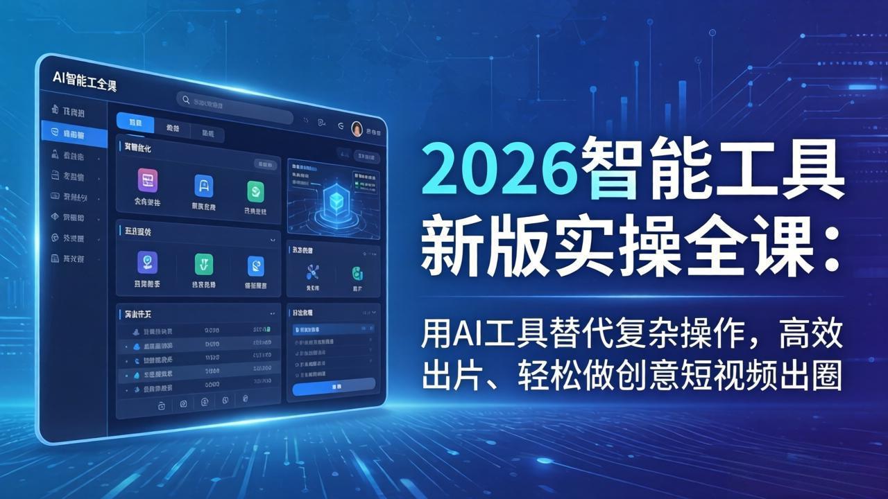 2026智能工具新版实操全课：用AI工具替代复杂操作，高效出片、轻松做创意短视频出圈-源创文化-衍智堂