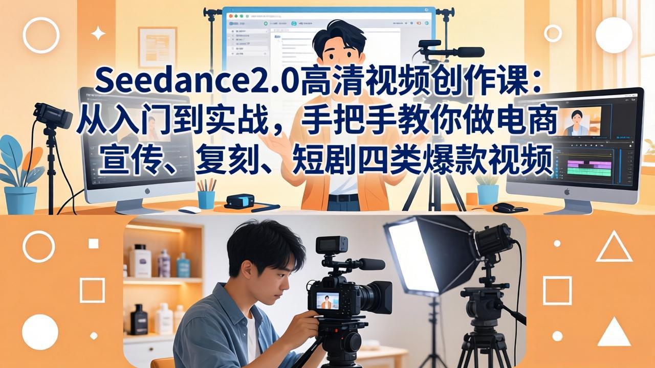 Seedance2.0高清视频创作课：从入门到实战，手把手教你做电商、宣传、复刻、短剧四类爆款视频-源创文化-衍智堂