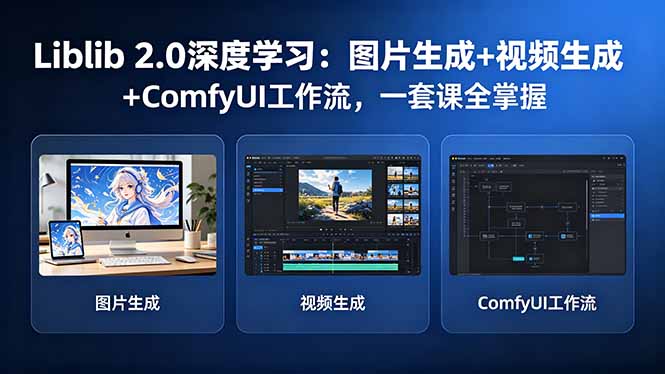 Liblib 2.0深度学习：图片生成+视频生成+ComfyUI工作流，一套课全掌握-源创文化-衍智堂