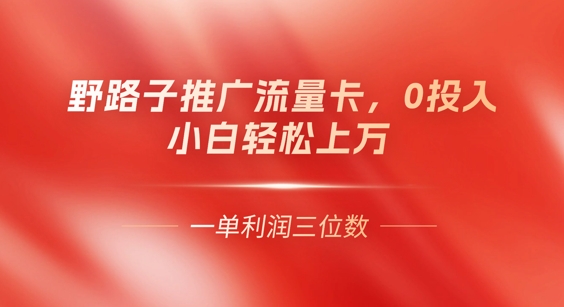 0门槛推广流量卡,一单收益上百,0投入,小白月入过W-源创文化-衍智堂
